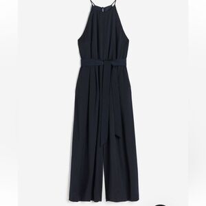 Satin Jumpsuit.Dark Blue